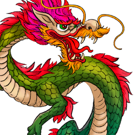 Иллюстрация дракон-символ 2024г