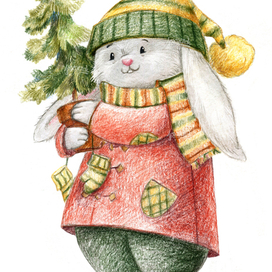 Зайчик с ёлочкой. 