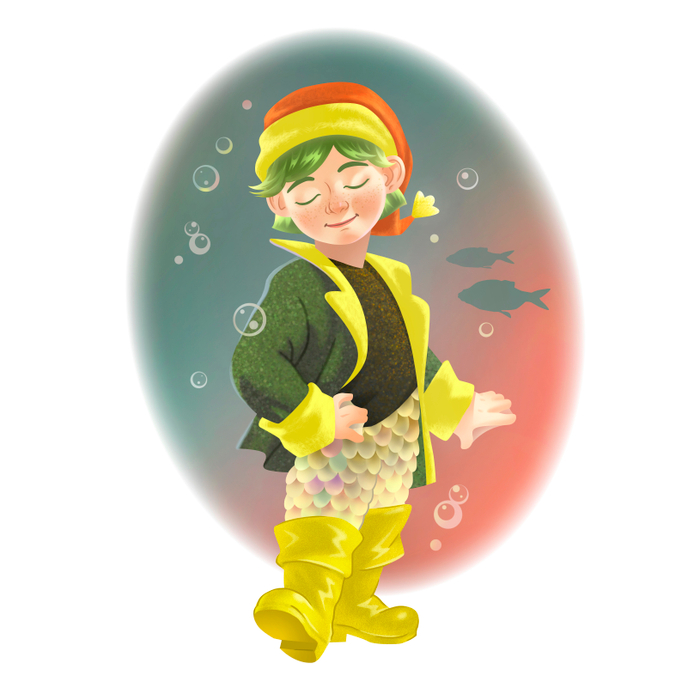 Маленький Водяной. Детская книжная иллюстрация