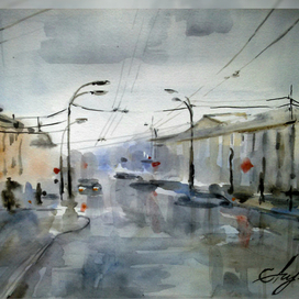 этюд вечерний город