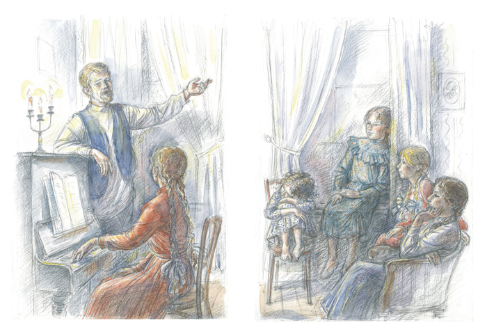 "Динка" Валентина Осеева. Иллюстрация