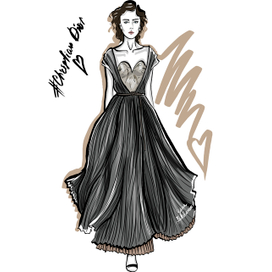 Fashion illustration. Christian Dior Fall-Winter 2017-2018