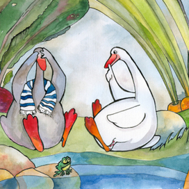 Спрятались в канавке