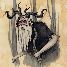 Открытка «Леший» из серии открыток «Страшные мифы славян»