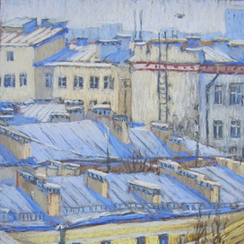 Весна, крыши, вертолет.