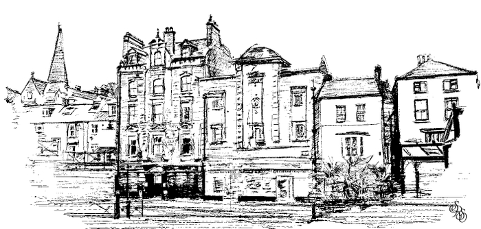 Эскиз к открытке "Вечер в Виктория парк Уитби". Sketch for the postcard "An Evening in Victoria Park Whitby". 