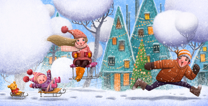 как сахарная пудра рассыпан снег повсюду