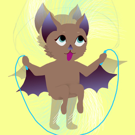 Серия картинок про летучую мышь