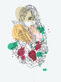 Девушка и птица