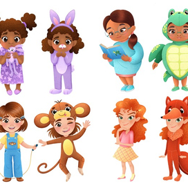 Дизайн персонажей. девочки