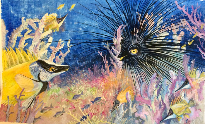 Форзац «О хитрой лисичке и золотой рыбке»