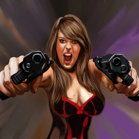 Девушка с пистолетами.