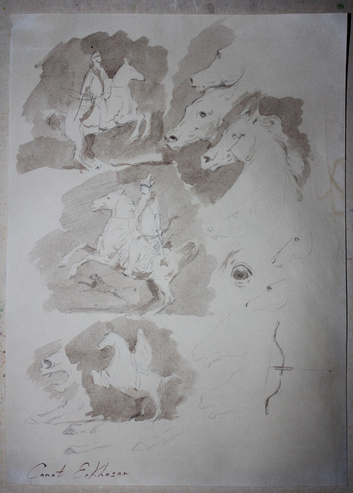 Наброски. Сепия.19 х 28 см.