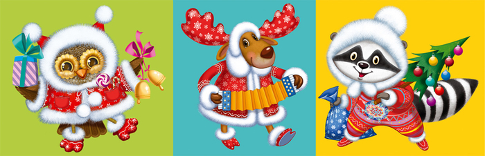 сова лось енот