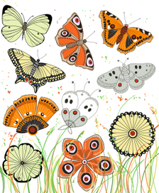 Задание в детский журнал "Усади бабочку на свой цветочек".