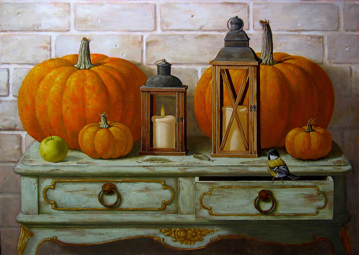 Натюрморт с тыквами