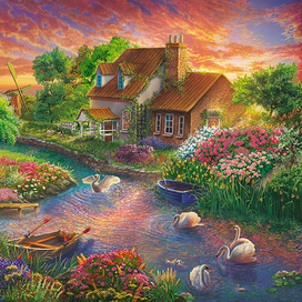 Лебеди. пазл