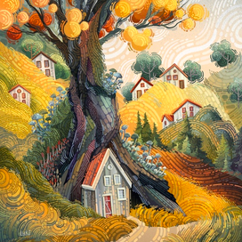 Дом под большим деревом