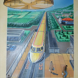 Заставка к главе,  о "Магнитной левитации", для книжки, из серии книг, " Горизонты познания", издательства, "Детская литература".