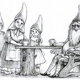 Семья гномов (Иллюстрация к сказке)