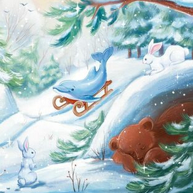 Зимняя детская иллюстрация с ошибкой для малышей