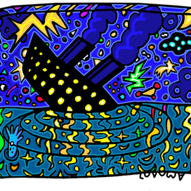 Гибель титаника. Красочная инверсия.