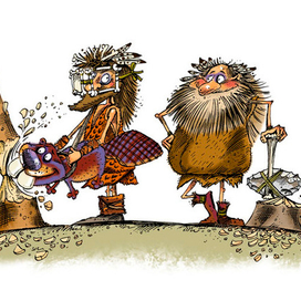 Иллюстрация к книге А. Усачёва «Первобытная история», издательство «Азбука», 2015 г.