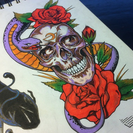 Тату проект на ногу