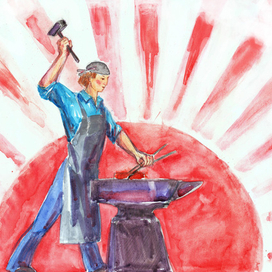 Иллюстрация к стихотворению Г.Кружкова "Утро - веселы маляр"