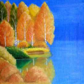 Озеро осенью