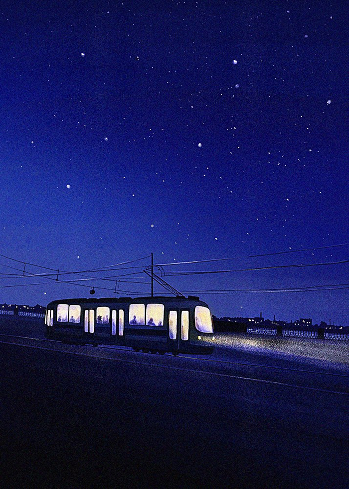 Ты обещала сесть на ночной трамвай.