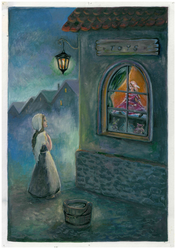 Козетта у магазина игрушек