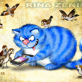 Маленький котик нашёл телефон...