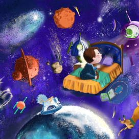 An amazing adventure. Children's book illustration