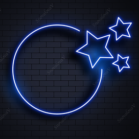 Голубая неоновая вывеска