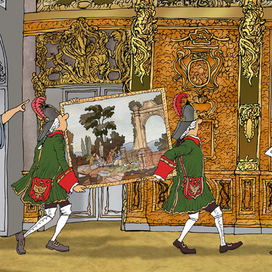 1755 год. Янтарная комната перенесена в Царское село