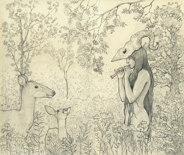 В густой траве