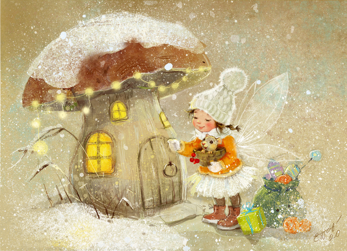 Грибочек. Зимняя сказка..)