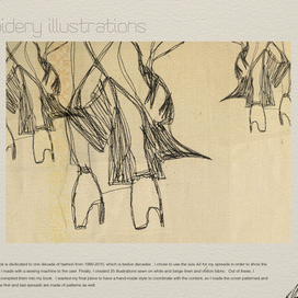 Иллюстрация машинной строчкой на ткани