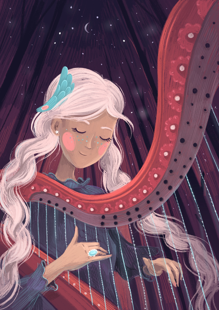 Девушка с арфой