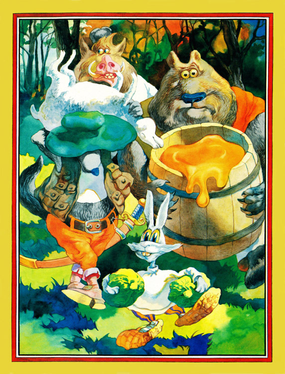 Белорусская народная сказка   "Как кот зверей напугал"   Иллюстрация 5