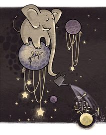 Про слона, который решил хоботом достать до луны.