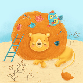 Львенок и попугай