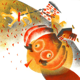"Отобрали домик" из серии иллюстраций к сказке Дж.Родари "Приключения Чиполлино"