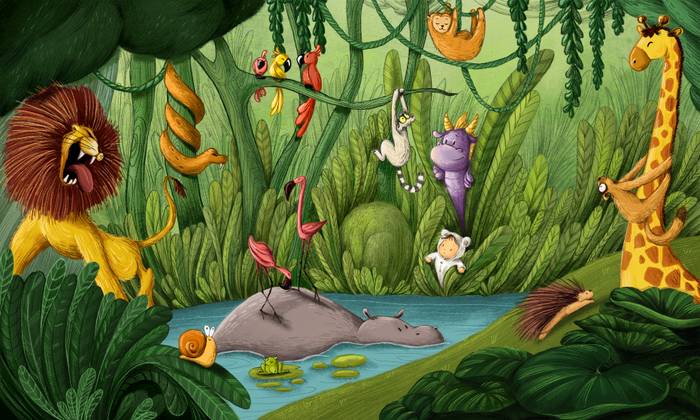 Иллюстрация для книги “Welcome to the world” издательство Librio (Швейцария)