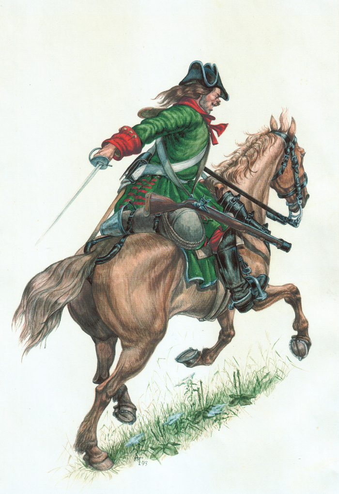 Драгун в немецком платье. 1709 г.