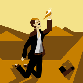 Бизнесмен в пустыне