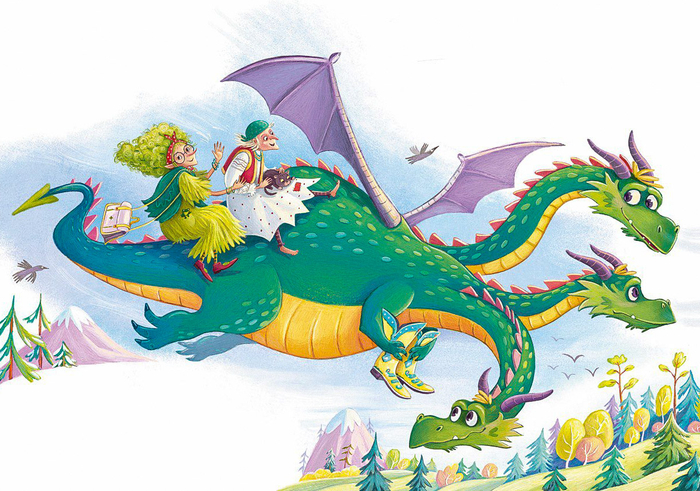 Кикимора и баба Яга в полёте