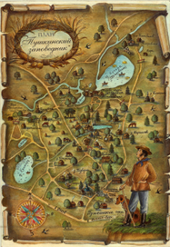 Карта Пушкинского заповедника