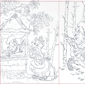 Иллюстрация к русской народной сказке "Петушок золотой гребешок"